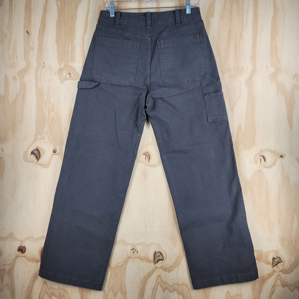 Abercrombie & Fitch Carpenter Pants Mens 29x29 Black Baggy Workwear Canvas Heavy - Picture 2 of 9